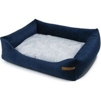Produktbild von Rexproduct SoftColor Hundebett Dunkelblau Grau Größe S aus recyceltem Polyester mit Oeko Tex 100 Zertifizierung