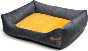 Rexproduct SoftColor Hundebett Graphit Gelb Größe S allergikerfreundlich – Bild 1 von 3