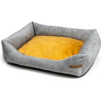 Produktbild von Rexproduct SoftColor Luxury Hundebett aus Polyester in Grau Gelb XL allergikerfreundlich