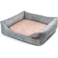 Produktbild von Rexproduct SoftColor Luxury Hundebett für Katzen und Hunde in Grau und Rosa Größe M