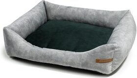 Rexproduct SoftColor Luxury Hundebett in Grau Dunkelgrün Größe L allergikerfreundlich – Bild 1 von 3