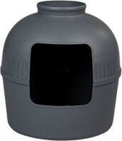 RHRQuality Katzentoilette Flower XXL Möbel-Toilette aus Kunststoff in Grau – Bild 1 von 3