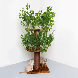 RHRQuality Kratzbaum für große Katzen Naturel Leaves in Braun mit extra dicken 15 cm Sisalstämmen – Bild 1 von 6