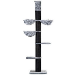 RHRQuality Kratzbaum Maine Coon Tower Plus für große Katzen mit extra dicken Sisalpalen in Schwarz und Lichtgrau – Bild 1 von 4