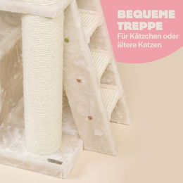 Produktbild von RHRQuality Kratzsäule Corner Coon für große Katzen in Beige mit extra dicken 12cm Sisalstämmen