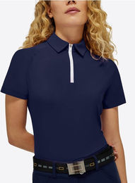 Rider's Gene Poloshirt Damen RG Jersey S/S Training Zip Polo Kurzarm Royal Blue Größe M – Bild 1 von 1