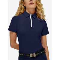 Produktbild von Rider's Gene Poloshirt Damen RG Jersey S/S Training Zip Polo Kurzarm Royal Blue Größe M