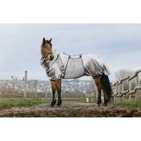 Produktbild von Riding World Ekzemerdecke für Pferde und Ponys in Grau mit Bauchlatz 115 cm