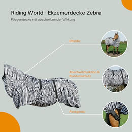 Riding World Equithème Zebra Anti-Ekzemerdecke für Pferde 105 cm – Bild 1 von 5