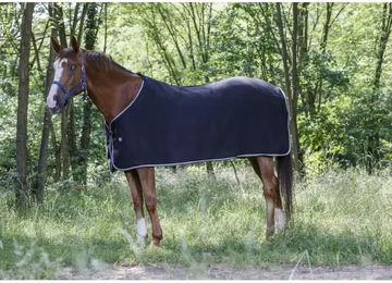 Riding World Fleece-Pferdedecke Schwarz Grau 183cm – Bild 1 von 2