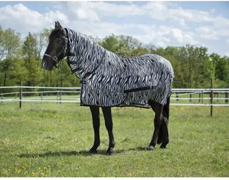Riding World Fliegendecke Combo Zebra aus Polyester in Schwarz Weiß Bunt – Bild 1 von 4