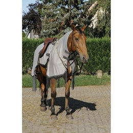 Riding World Fliegenschutz-Ausreitdecke für Pferde aus Nylon in Grau Größe 155 – Bild 1 von 7
