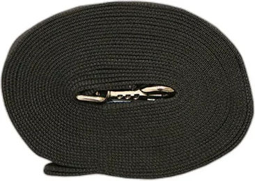 Riding World Longierleine für Pferde aus Polyester in Schwarz mit silberfarbenen Beschlägen 8 m - 8 m – Bild 1 von 3