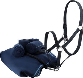 Produktbild von Riding World Pferdezubehör Set aus Halfter, Führstrick, 4 Fleecebandagen und Fleecedecke in Blau aus Polyester
