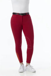 Riding World Reithose Alexandrie für Damen in Rot Größe 34 mit Kniebesatz und Eingrifftaschen – Bild 1 von 8
