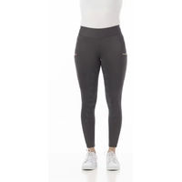 Produktbild von Riding World Reitleggings Agadir für Mädchen in Grau Größe 164 mit Silikon-Vollbesatz und Handytaschen