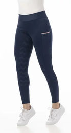 Riding World Reitleggings Agadir für Mädchen in Marineblau Größe 128 mit Silikon-Vollbesatz und Handytaschen – Bild 1 von 5