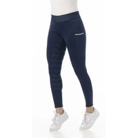 Produktbild von Riding World Reitleggings Agadir für Mädchen in Marineblau Größe 164 mit Silikon-Vollbesatz und Handytaschen