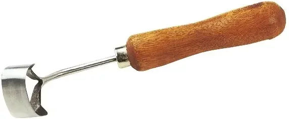 Produktbild von Ringelrenette Hippotonic Striegel aus Edelstahl in Silber und Braun zur Hufpflege