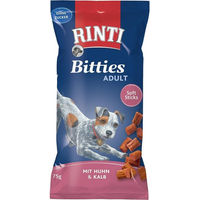 Produktbild von Rinti Bitties Belohnungssnack für Hunde Adult Huhn und Kalb getreidefrei und ohne Zucker 4x75g