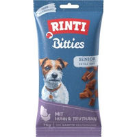 Produktbild von Rinti Bitties Belohnungssnack für Senioren Hund Huhn und Truthahn ohne Zucker 16x75g - 16 x 75 g