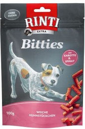 Produktbild von Rinti Bitties Belohnungssnack Huhn mit Karotten und Spinat Sensitive 12x100g - 12 x 100 g