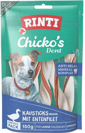 Rinti Chicko Dent Kausticks Ente Rind Zahnpflege-Snack für Hunde Adult Medium 150 g monoprotein mit hohem Fleischanteil - 9 x 150 g – Bild 1 von 4