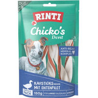 Produktbild von Rinti Chicko Dent Kausticks Ente Rind Zahnpflege-Snack für Hunde Adult Medium 150 g monoprotein mit hohem Fleischanteil - 9 x 150 g