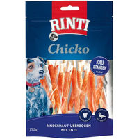 Produktbild von Rinti Chicko Hundekausnack Kaustangen klein Rinderhaut mit Ente und Rind 150g - 3 x 150 g