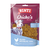 Produktbild von Rinti Chicko Plus Collagen Herzen Huhn und Rind Funktionssnack für Hunde Adult 80 g