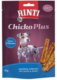 Produktbild von Rinti Chicko Plus Fischstäbchen mit Lachs und Thunfisch Trockenfleisch 12x960 g