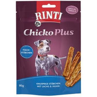 Produktbild von Rinti Chicko Plus Fischstäbchen mit Lachs und Thunfisch Trockenfleisch 12x960 g