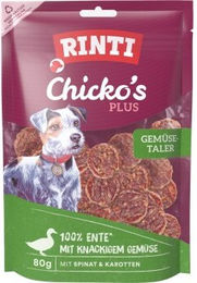 Produktbild von Rinti Chicko Plus Gemüsetaler Belohnungssnack Ente mit Gemüse 12x80 g - 12 x 80 g