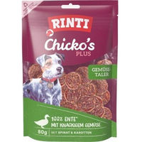 Produktbild von Rinti Chicko Plus Gemüsetaler Belohnungssnack Ente mit Gemüse 12x80 g - 12 x 80 g