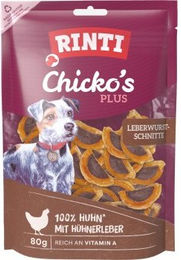 Produktbild von Rinti Chicko Plus Hund Leberwurstschnitte Huhn mit Hühnerleber 12x80 g - 12 x 80 g