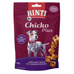 Rinti Chicko Plus Hundesnack Käse-Schinken-Würfel mit hohem Fleischanteil ohne Zucker 80 g - 12 x 80 g – Bild 1 von 5