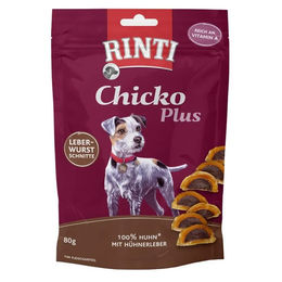 Rinti Chicko Plus Hundesnacks Leberwurstschnitte mit Huhn 80 g - 3 x 80 g – Bild 1 von 7
