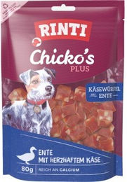 Produktbild von Rinti Chicko Plus Hundetrockenfleisch mit Ente und Käse ohne Soja 12x80 g - 12 x 80 g