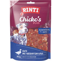 Produktbild von RINTI Chicko Plus Käsewürfel mit Ente Hundesnack Monoprotein mit hohem Fleischanteil 80 g - 12 x 80 g