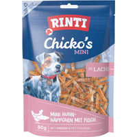 Produktbild von Rinti Chicko's MINI Belohnungssnack Huhn-Häppchen mit Lachs ohne Zucker 6x80 g