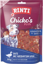 Produktbild von Rinti Chicko's Plus Belohnungssnack Käsewürfel mit Ente 6x80 g