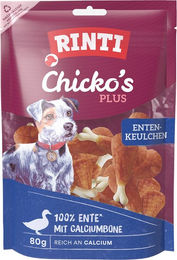 Produktbild von Rinti Chicko's Plus Entenkeulchen Monoprotein Trockenfleisch 6x80 g