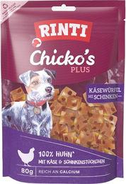 Produktbild von Rinti Chicko's Plus Hundeschleckerei Käsewürfel mit Schinken und Huhn 6x80 g
