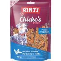 Produktbild von Rinti Chicko's Plus Hundeschleckerei mit Lachs und Huhn Trockenfleisch 6x80 g