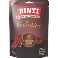 Produktbild von Rinti Exclusive Strauß Trockenfleisch Hundensnack getreidefrei monoprotein 12x50 g