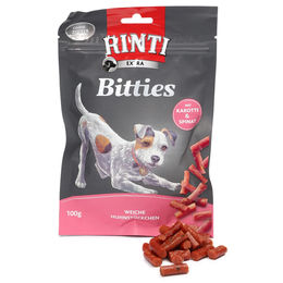 Produktbild von Rinti Extra Bitties Hundeschleckerei mit Geflügel, Karotten und Spinat mit hohem Fleischanteil 6x100g