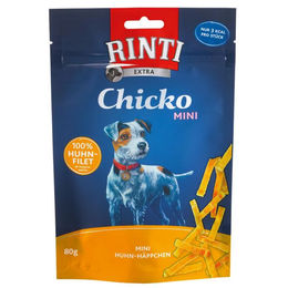 Rinti Extra Chicko Mini Hundesnack Huhn Trockenfleisch mit hohem Fleischanteil Monoprotein ohne Zucker 12x 80 g - 12 x 80 g – Bild 1 von 6