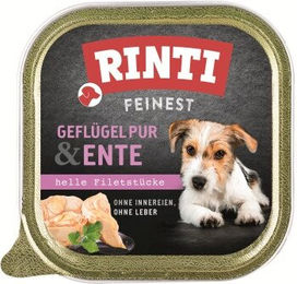 Produktbild von Rinti Feinest Adult Hundefutter Geflügel pur und Ente getreidefrei 11x150 g - 11 x 150 g