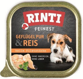 Produktbild von Rinti Feinest Adult Hundefutter Geflügel pur und Reis 11x150 g ohne Farb- und Aromastoffe - 11 x 150 g