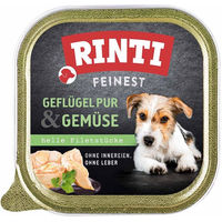 Produktbild von Rinti Feinest Hundefutter Geflügel pur und Gemüse ohne Farb- und Aromastoffe 11x150g